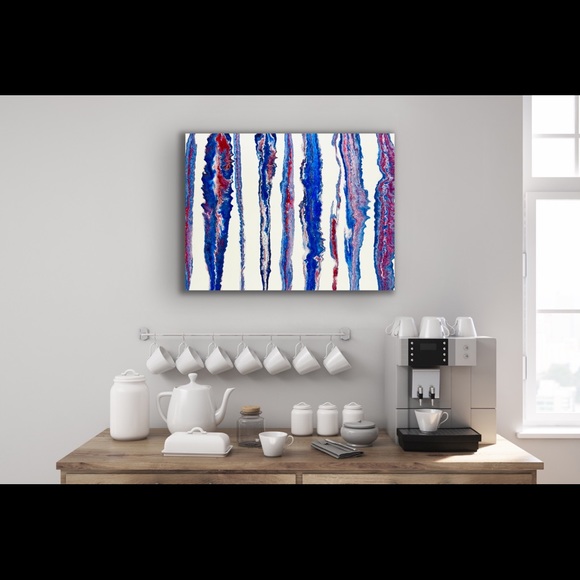 Painting - fluid art original 16x20 canvas - Heartbeat Of America